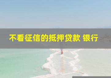 不看征信的抵押贷款 银行